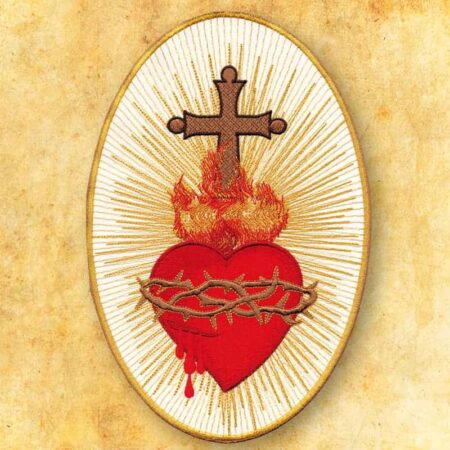 Aplicación bordada Corazón de Jesús