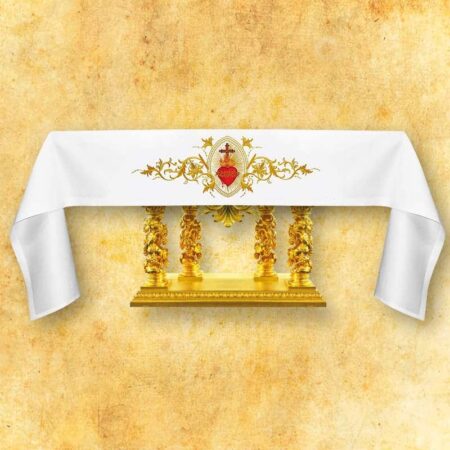 Mantel con bordado frontal Corazón de Jesús