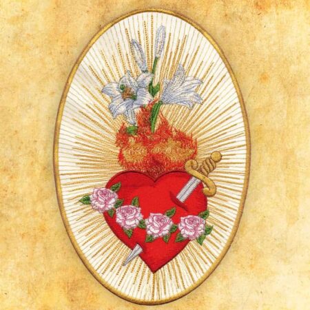 Aplicación bordada Corazón de María