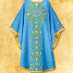 Casulla bordada mariana azul