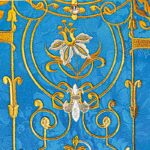 Casulla bordada mariana azul