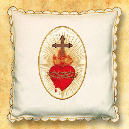 Cojín procesional ecru Corazón de Jesús