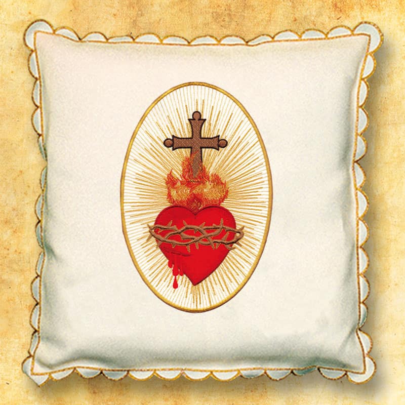 Cojín procesional ecru Corazón de Jesús Cojín procesional ecru Corazón de Jesús