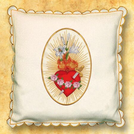 Cojín procesional ecru Corazón de María