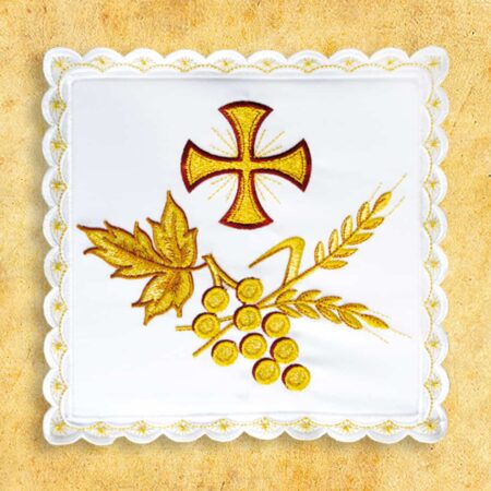 Pala de cáliz bordada blanca