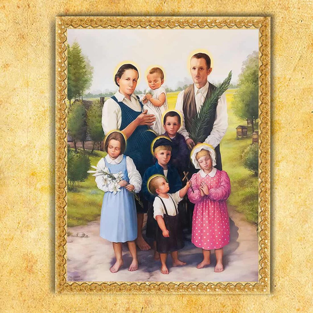 Imagen religiosa sobre tela Familia Ulmów