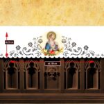Mantel de altar calado con la imagen foto
