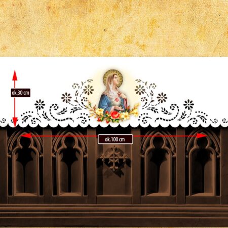 Mantel de altar calado con la imagen foto