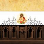 Mantel de altar calado estilo Richelieu con impresión por sublimación térmica