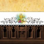 Mantel de altar calado con impresión