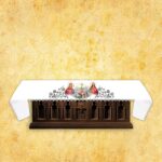 Mantel de altar calado con imagen foto