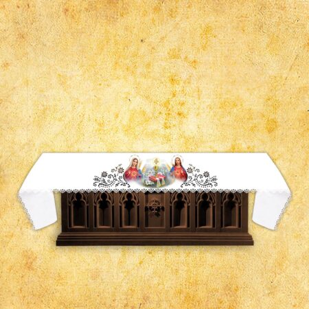 Mantel de altar calado con imagen foto