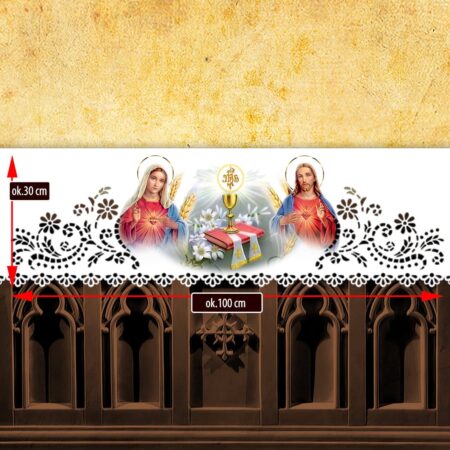 Mantel de altar calado con imagen foto