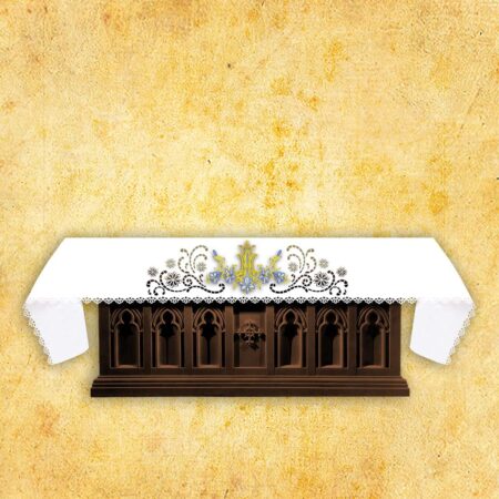 Mantel de altar calado cortado con láser con impresión