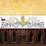 Mantel de altar calado cortado con láser con impresión