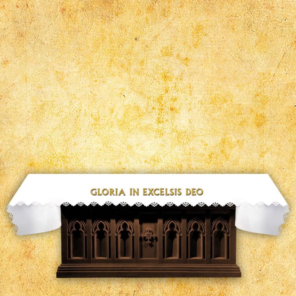 Mantel de altar calado "Gloria In Excelsis Deo" Mantel de altar calado "Gloria In Excelsis Deo"