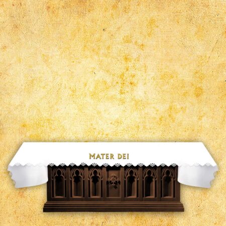 Mantel fotográfico calado láser "Mater Dei"