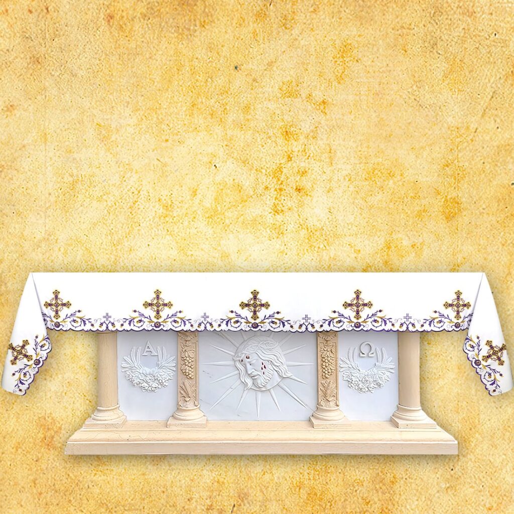 Mantel litúrgico bordado de Cuaresma