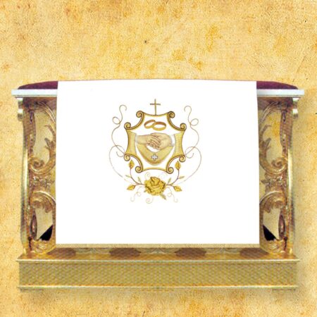 Cubierta para reclinatorio de boda bordada