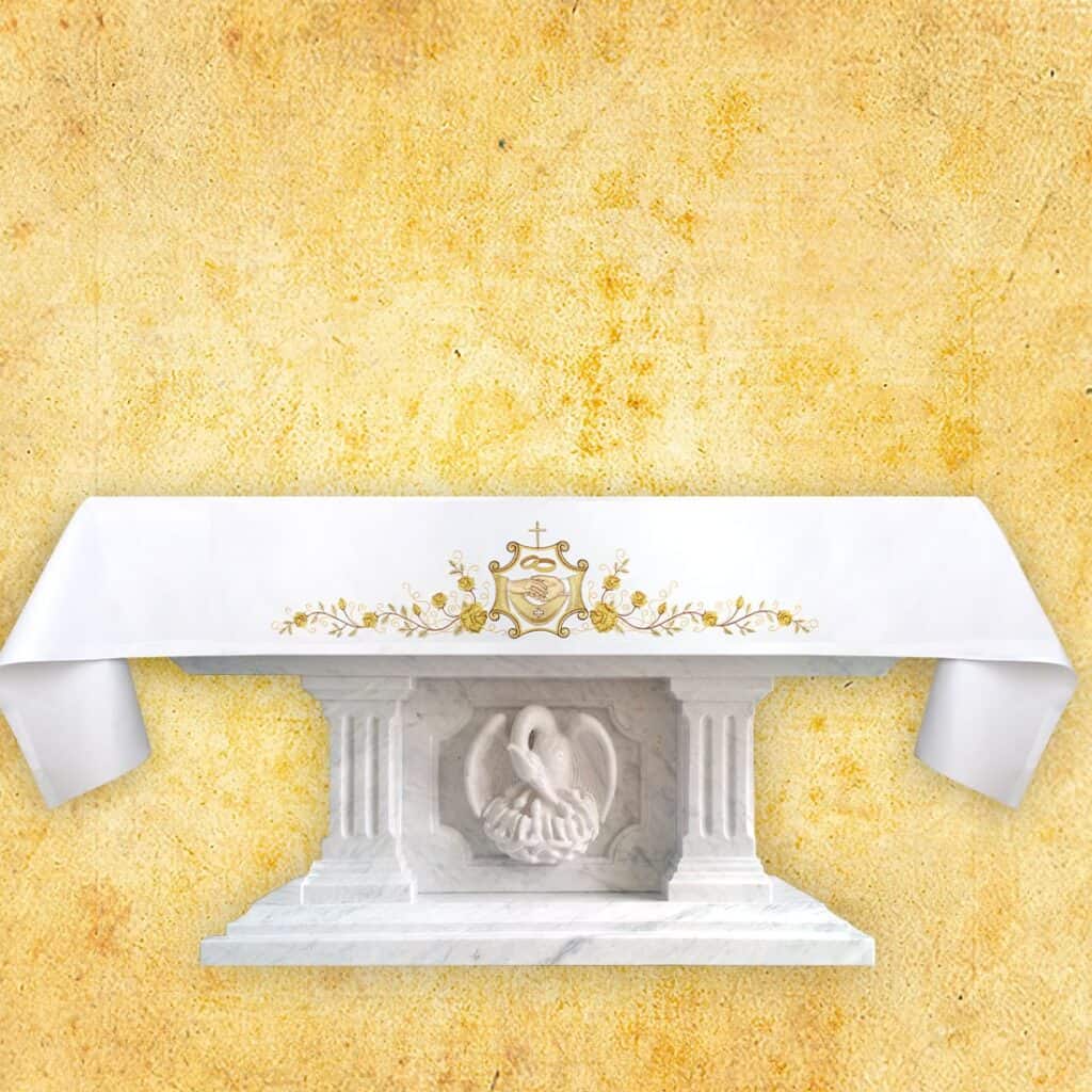 Mantel de altar de boda bordado