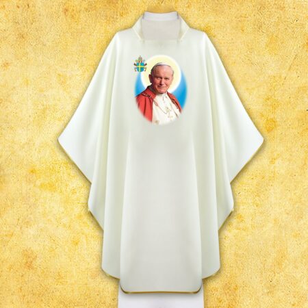 Casulla con imagen de San Juan Pablo II