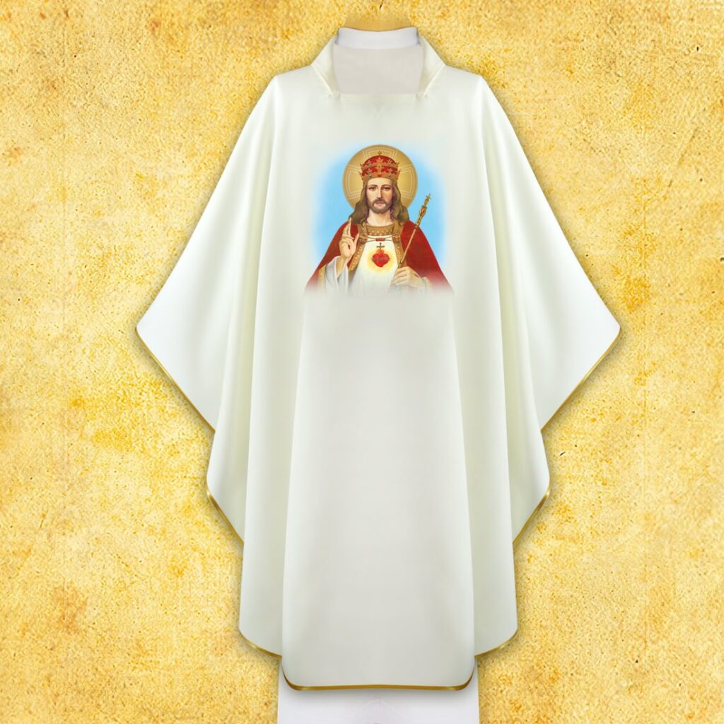 Casulla con imagen Cristo Rey