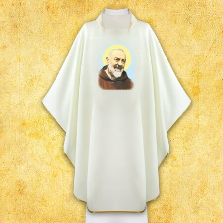 Casulla con imagen de San Padre Pío