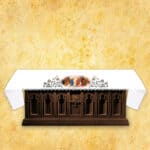 Mantel de altar calado estilo Richelieu con impresión