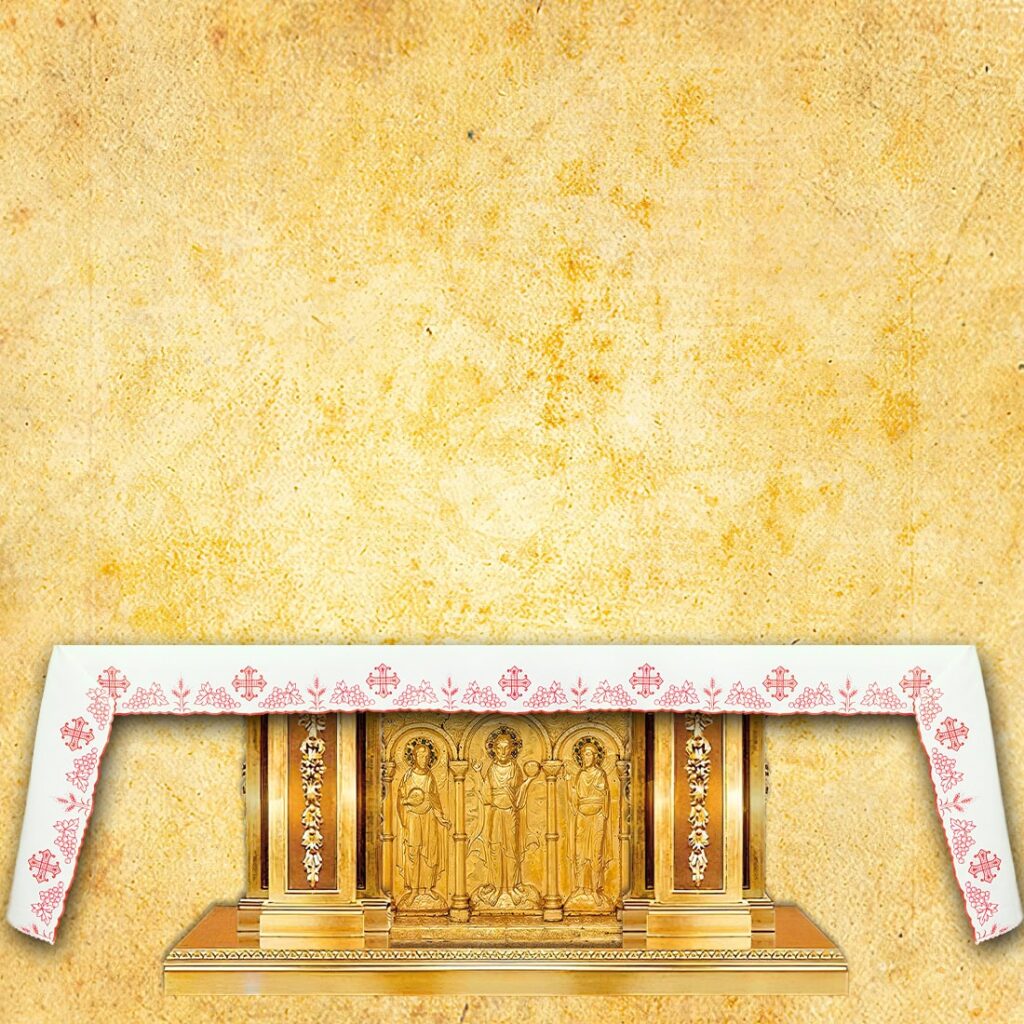 Mantel bordado rojo
