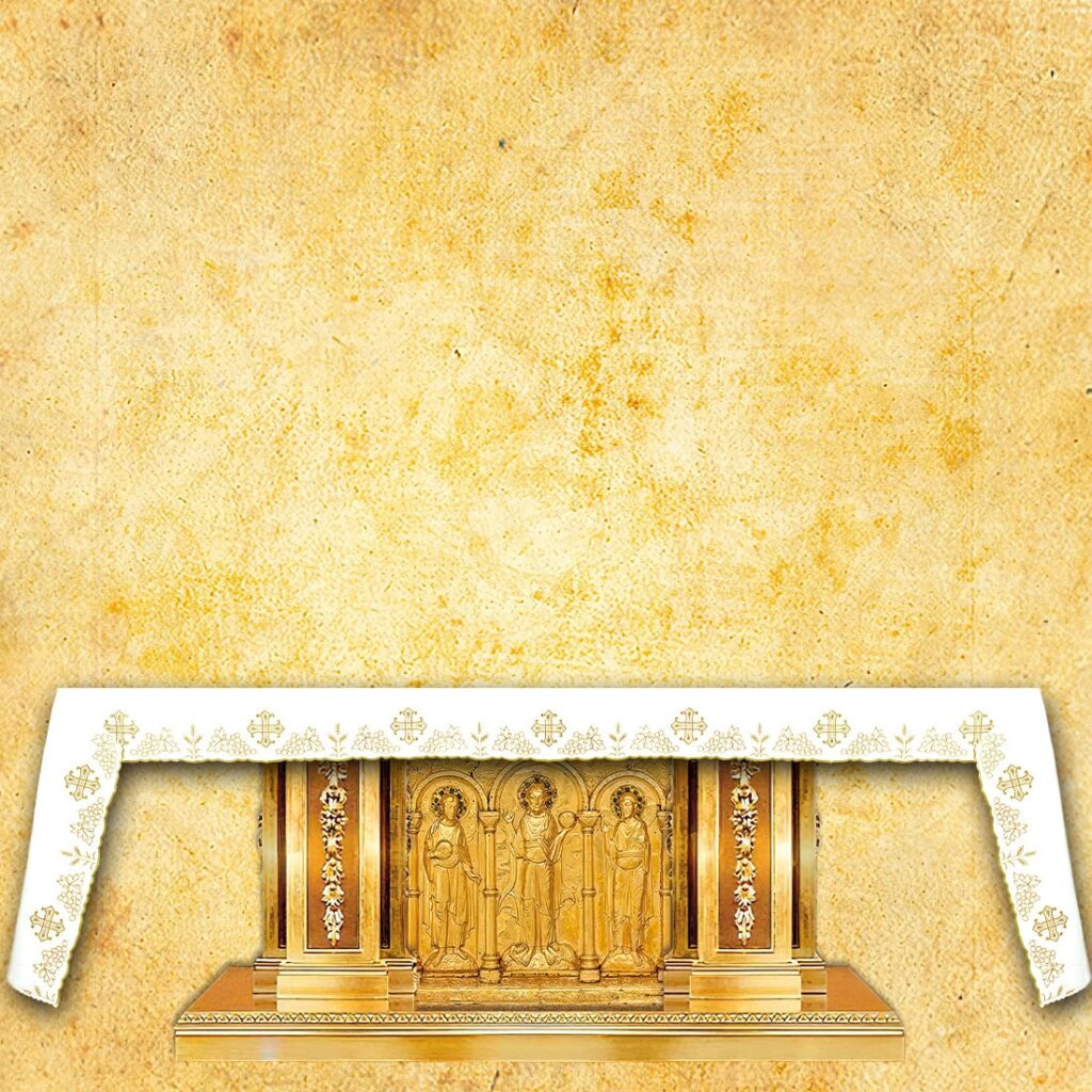 Mantel bordado dorado