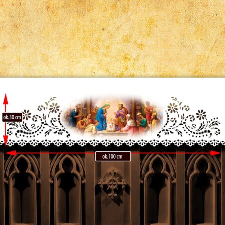 Mantel de altar calado estilo Richelieu con impresión