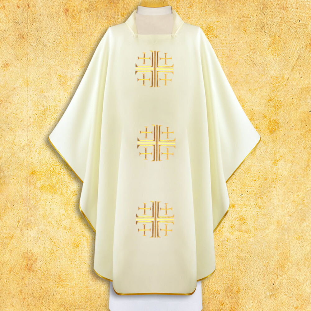 Casulla bordada Cruz de Jerusalén