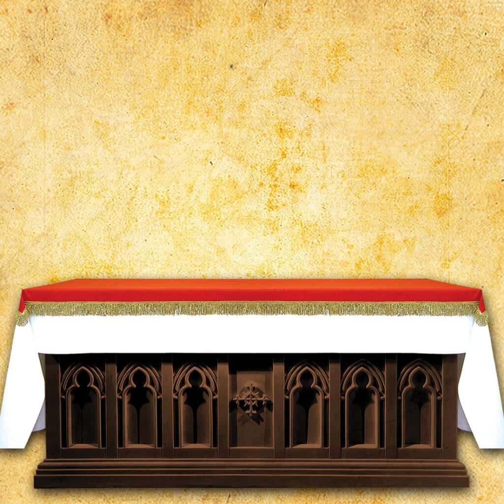 Cubierta de altar de elana roja