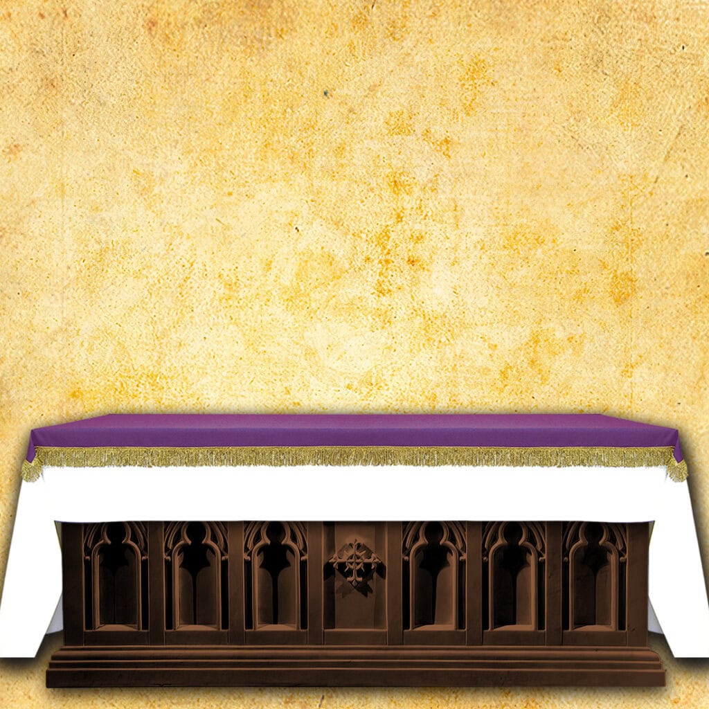Cubierta de altar de elana púrpura