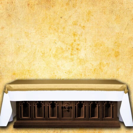 Cubierta de altar de purpurina dorada