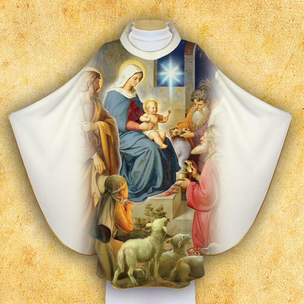 Casulla impresa para Navidad
