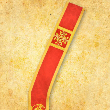 Estola bordada diaconal roja