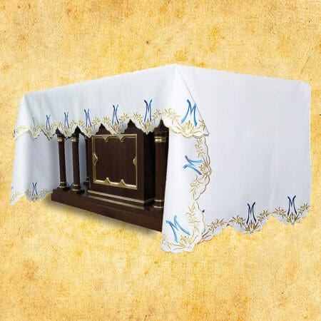 Mantel mariano bordado por tres lados 280x115cm