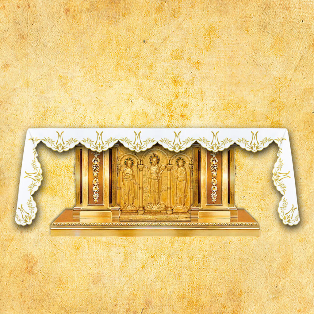 Mantel Mariano con bordado por tres lados 280x115cm