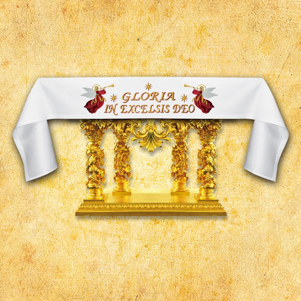 Mantel con bordado navideño