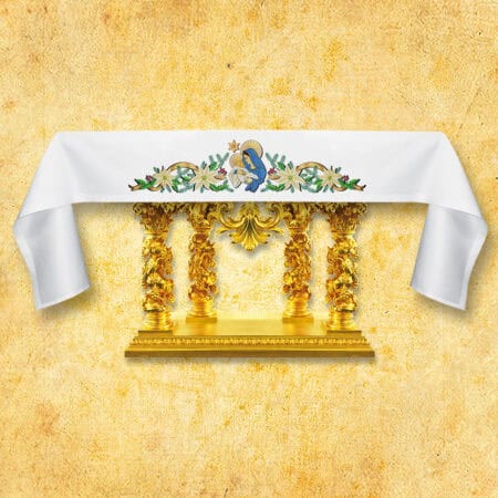 mantel de altar con bordado