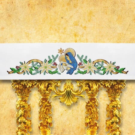 mantel de altar con bordado