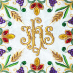 Pala de cáliz bordada IHS