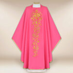 Casulla bordada litúrgica rosa