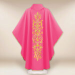Casulla bordada litúrgica rosa