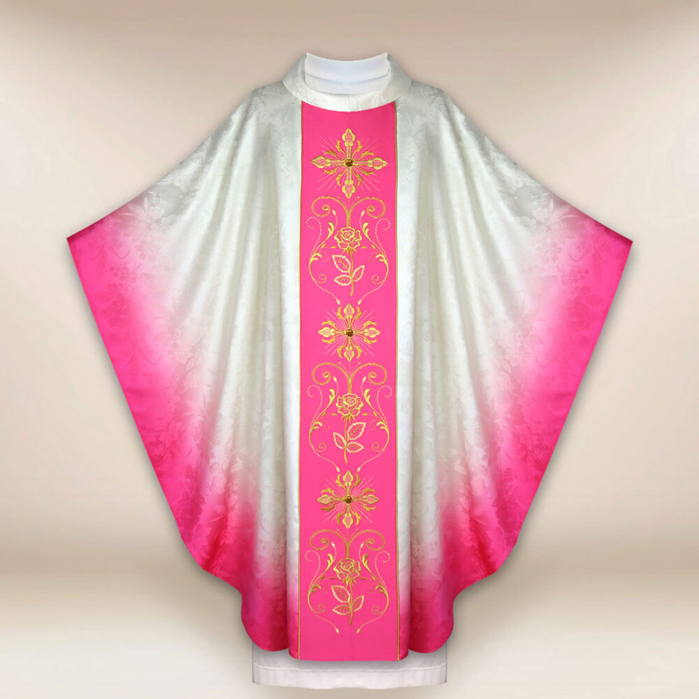 Casulla litúrgica moderna en rosa