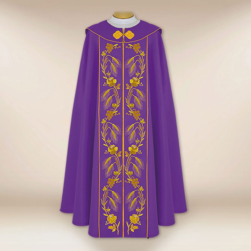 Capa pluvial bordada IHS morada