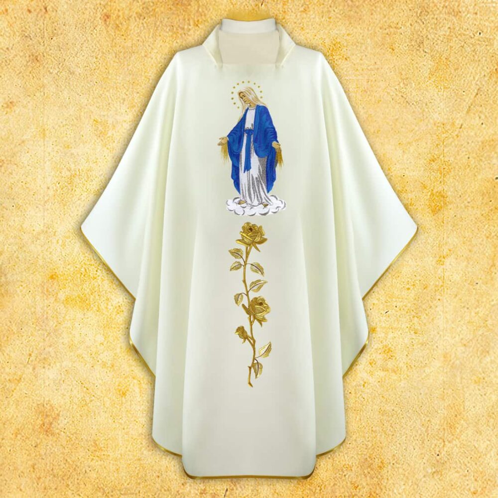 Casulla bordada Madre de Dios Inmaculada