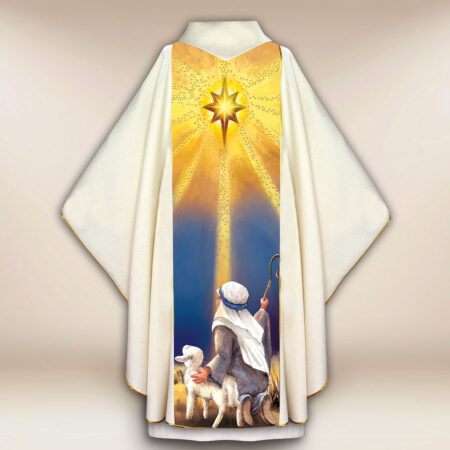 Casulla impresa para Navidad