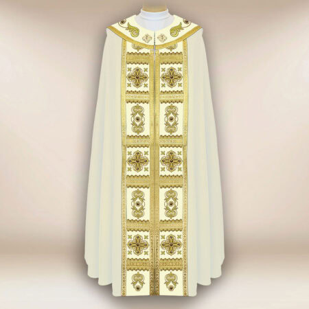 Capa pluvial ecru con cruces